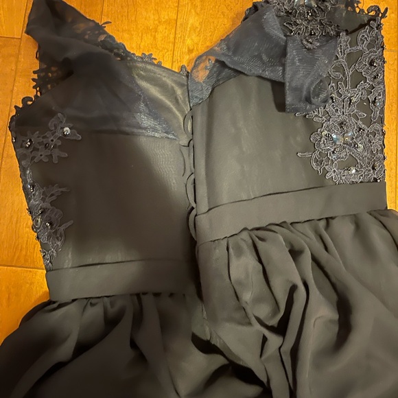 Navy beaded corset evening dress - Picture 3 of 6